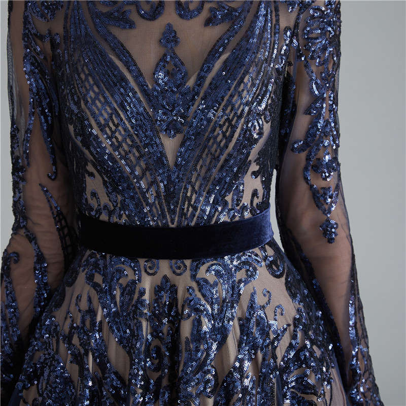 A-Line Sequence Evening Dress