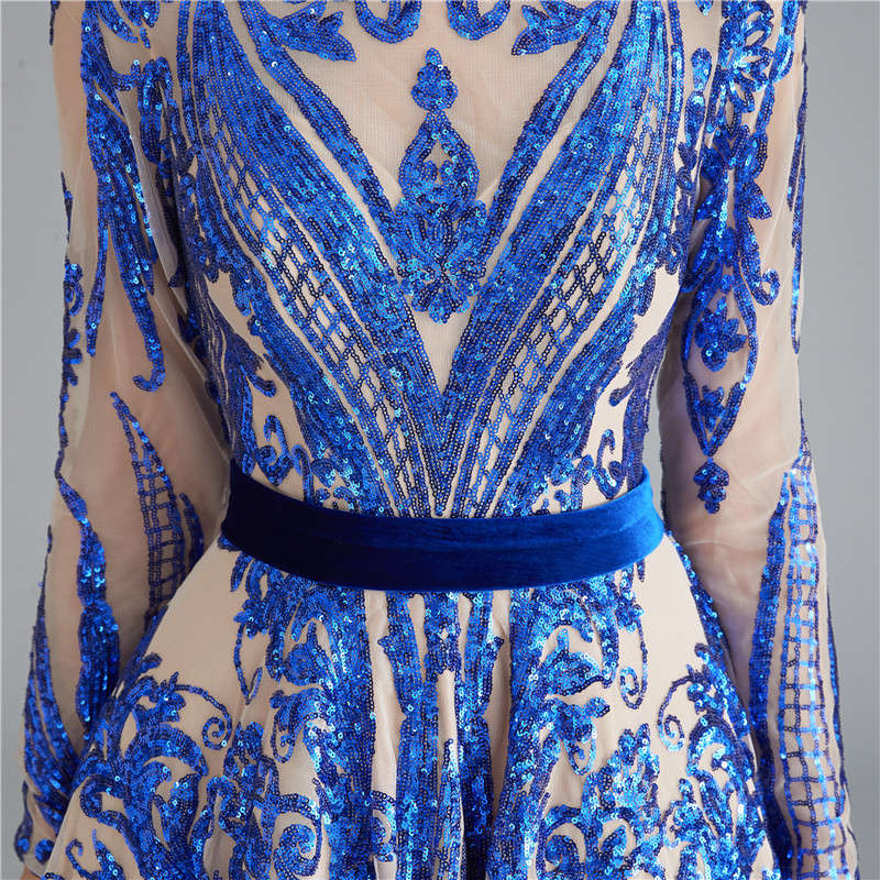 A-Line Sequence Evening Dress