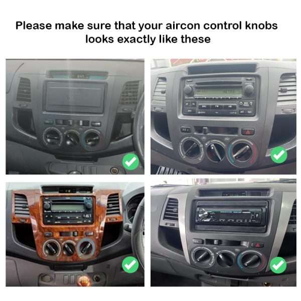 Toyota Hilux 2006 to 2010 Manual Aircon Android GPS Navigation Radio with Carplay