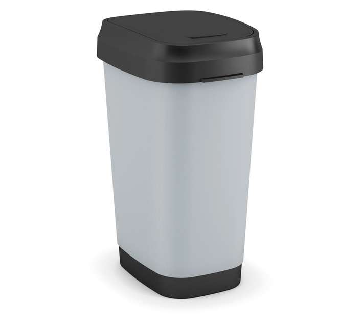 KIS by Keter Large Dual Swing Bin - Silver (50L)