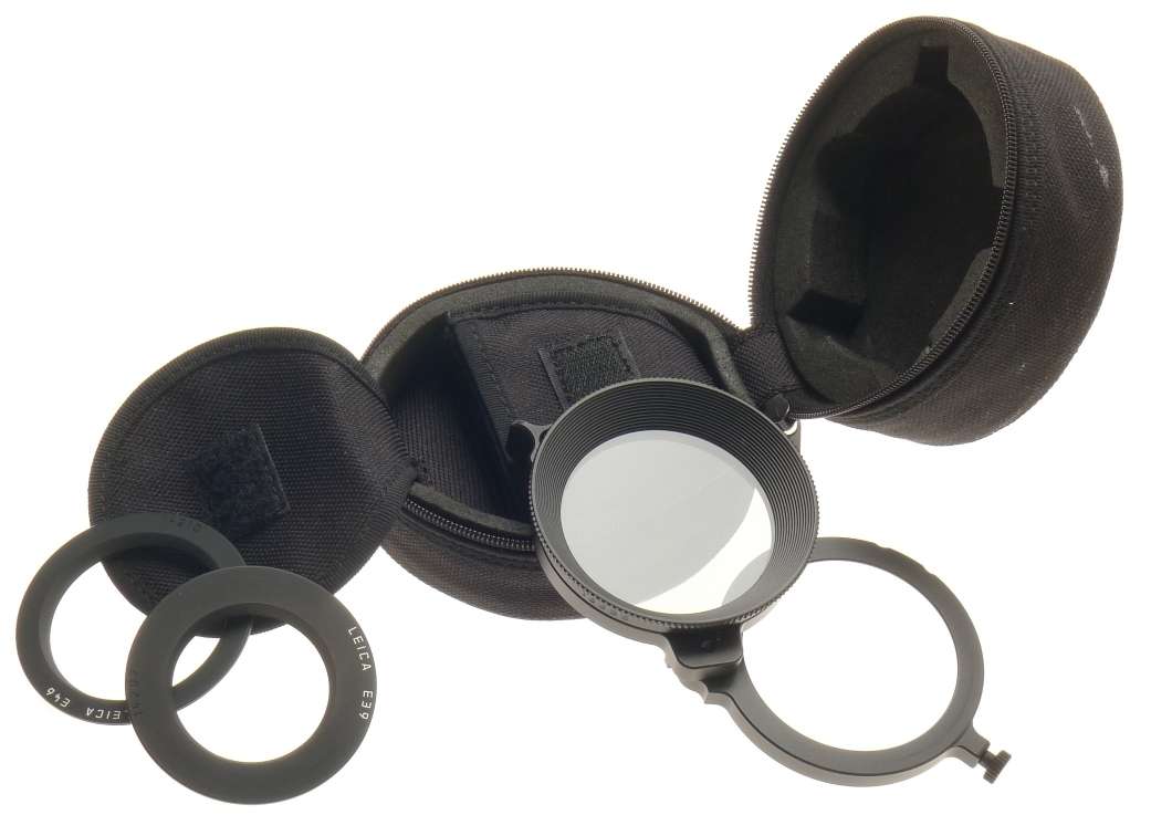 LEICA 13356 UNIVERSAL SWING OUT POLARIZING POL FILTER M CASE E39 E46 ADAPTER
