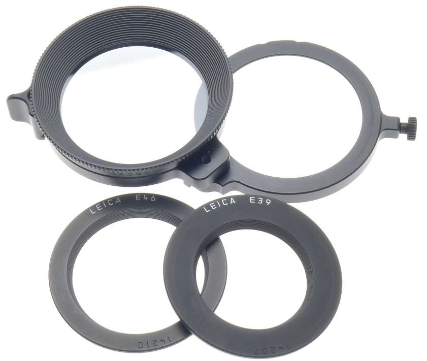 LEICA 13356 UNIVERSAL SWING OUT POLARIZING POL FILTER M CASE E39 E46 ADAPTER