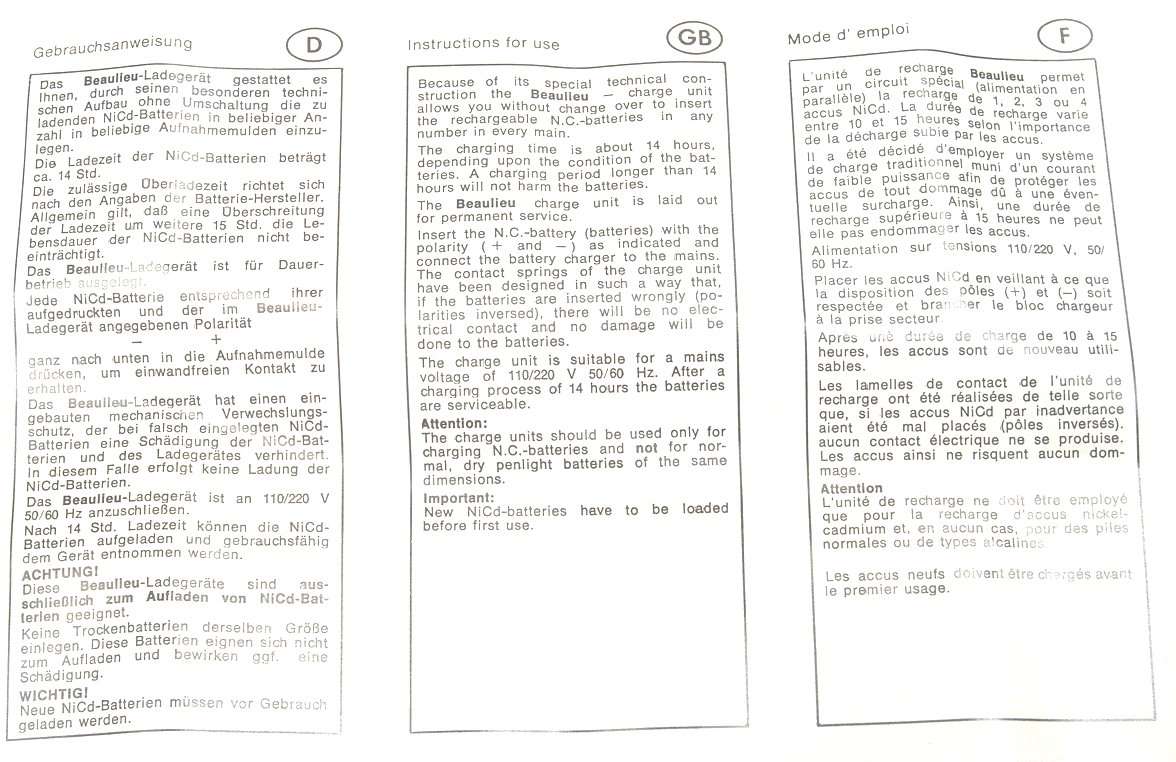 MULTIPLE BATTERY CHARGER UNIT 522 NEW BEAULIEU CAMERA