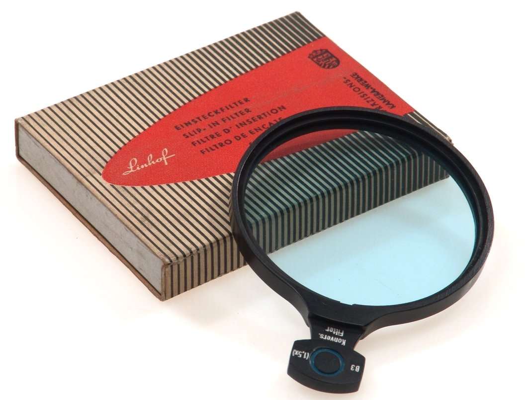 LINHOF CAMERA NEW SLIP IN LENS FILTER BLUE 51mm BOXED