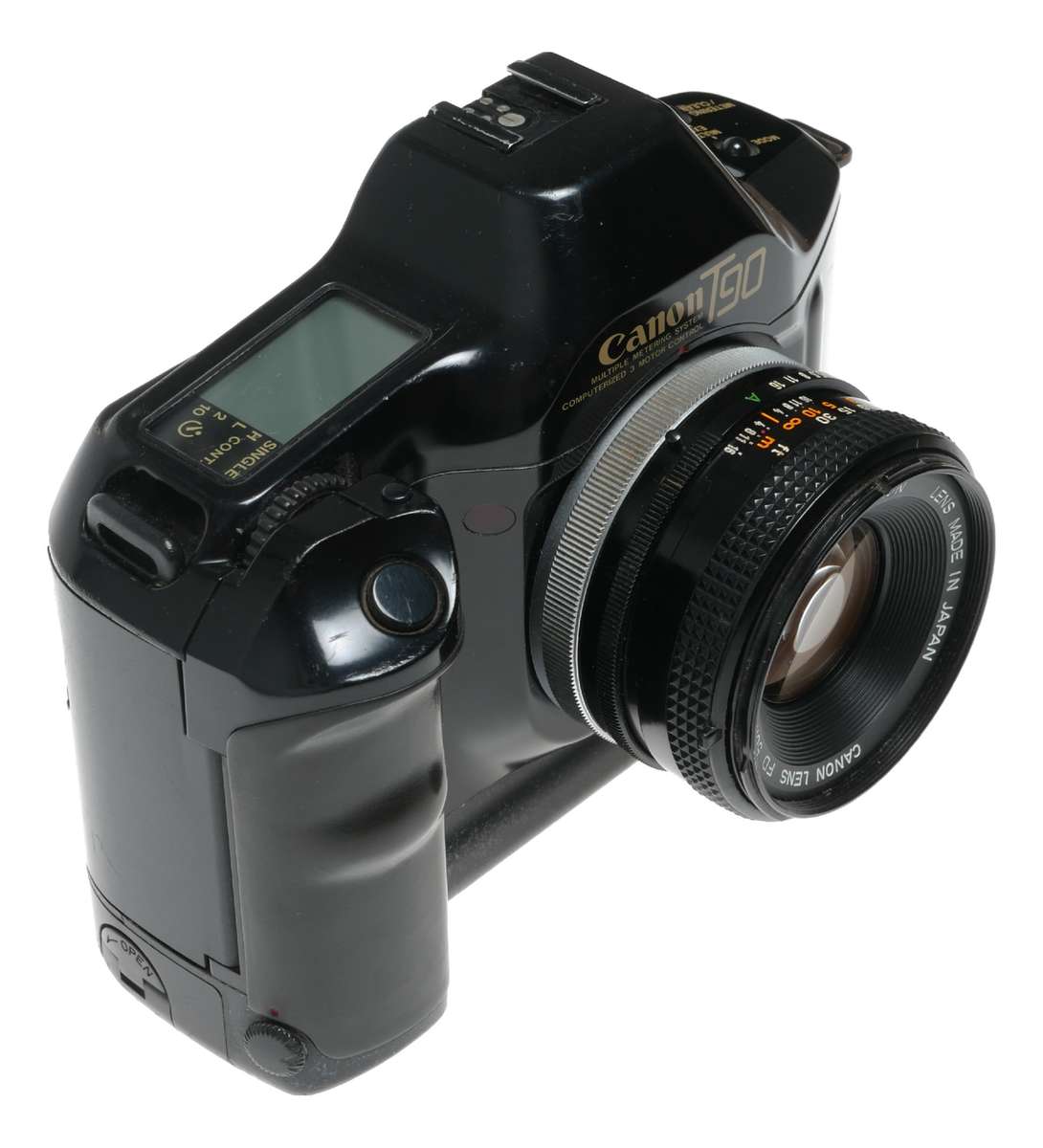 Canon T90 Black SLR camera Retro FD 50mm 1.8 S.S.C lens strap clean