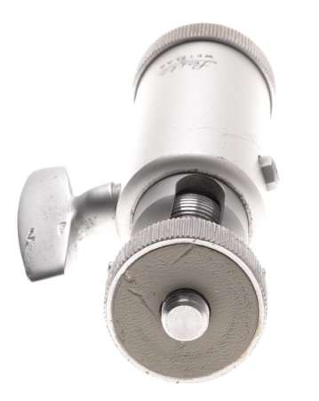LEITZ SILVER CHROME TRIPOD BALL HEAD TILTING JOINT LEVELING CAMERA ADAPTER USED