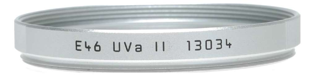 13034 Leica Uva II E46 camera lens Filter E 46 Silver Boxed Mint condition