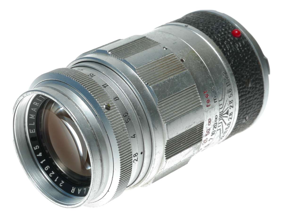 Leica Elmarit 90mm f/2.8 LTM LTM/M39 Silver camera lens