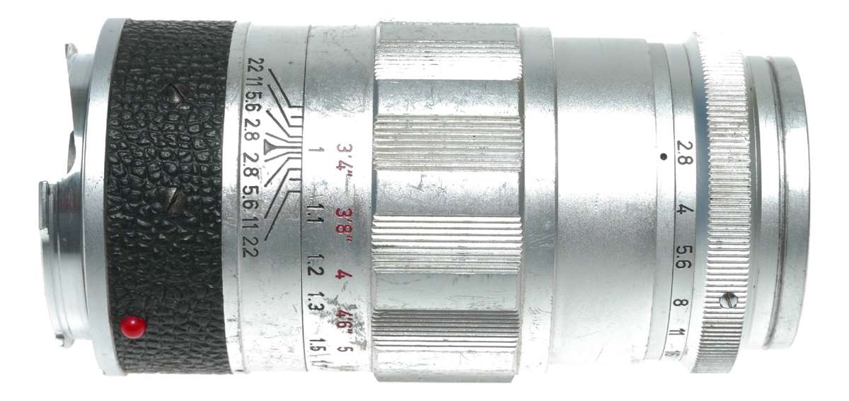 Leica Elmarit 90mm f/2.8 LTM LTM/M39 Silver camera lens