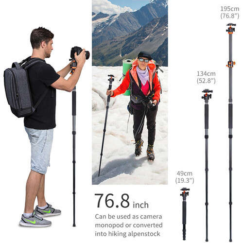 K&F Concept SA254T2 Lightweight Aluminum Compact Tripod-KF09-090