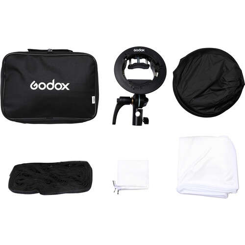 Godox SGGV6060 S2 Speedlite Bracket with Softbox, Grid and Carrying Bag Kit(60 x 60cm)