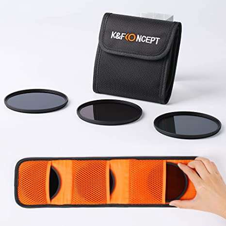 K&F Concept 3 Filter Pouch accommodates Filters up to 82mm - KF13.001