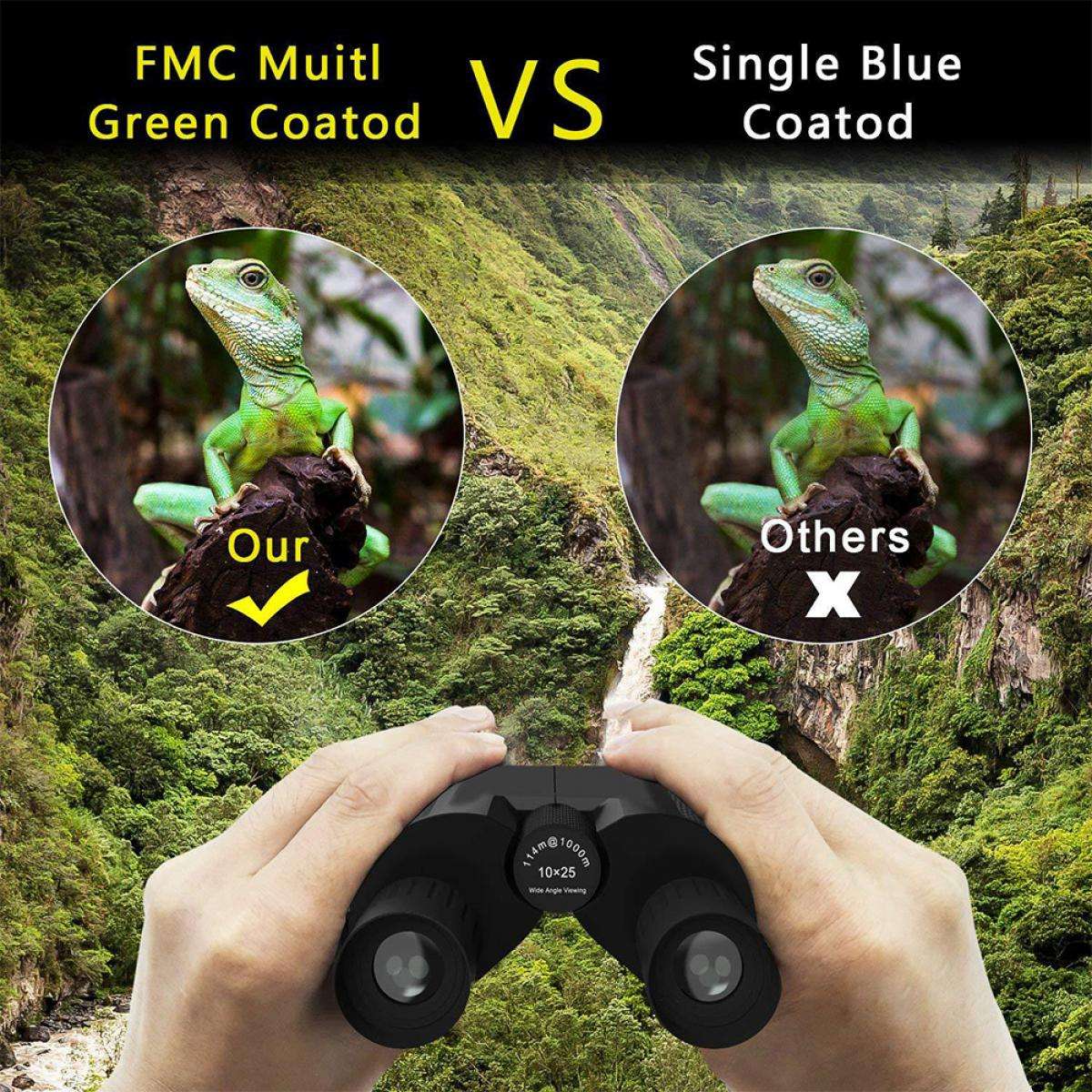 K&F Concept 10x25 Compact FMC HD German Schott AG Binoculars - KF33.039