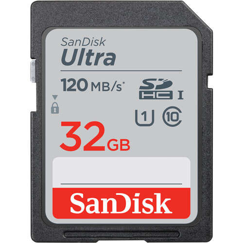 SanDisk Ultra 32GB UHS-I SDHC Memory Card (120mb/s)