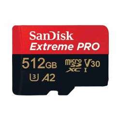 SanDisk Extreme Pro microSD UHS I Card 512GB for 4K Video 200MB/s Read, 140MB/s Write