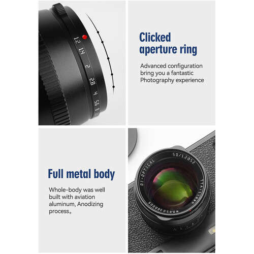 TTArtisan 50mm f/1.2 Lens for Sony E (Silver)