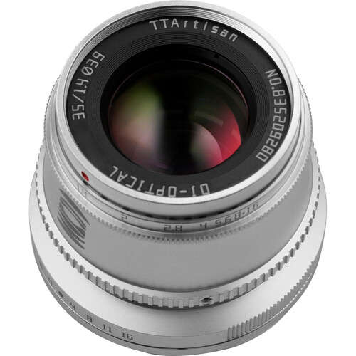 TTArtisan 35mm F1.4 Manual Focus Lens for Sony E Mount (SIlver)