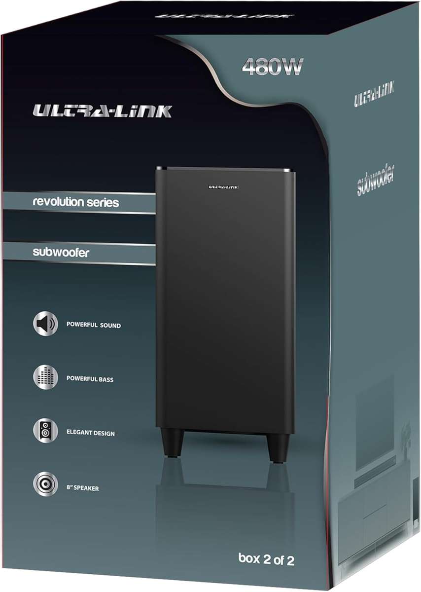 Ultra-Link Revolution 480 Watt, 2.1 Channel, Wireless Soundbar with Subwoofer
