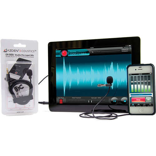 Azden i-COUSTICS EX-503i Studio Pro Lavalier Microphone for Smartphones and Tablets