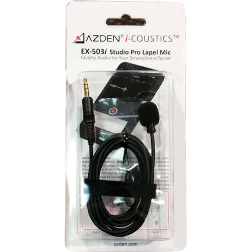Azden i-COUSTICS EX-503i Studio Pro Lavalier Microphone for Smartphones and Tablets