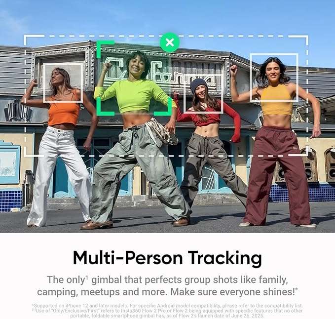 Insta360 Flow 2 3-Axis Smartphone Gimbal With AI-Powered Tracker Bundle (Stone Grey)