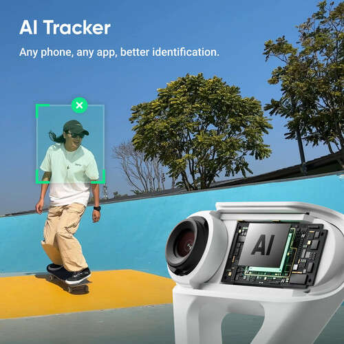 Insta360 Flow 2 3-Axis Smartphone Gimbal With AI-Powered Tracker Bundle (Stone Grey)