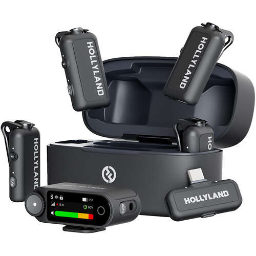 Hollyland LARK MAX 2 Combo 4-Person Wireless Microphone System for Cameras and Mobile Devices (Sp...