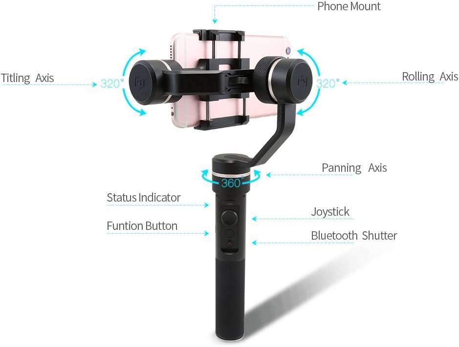 FeiyuTech FY SPG 3-Axis Gimbal for Action Cameras and Smarphones