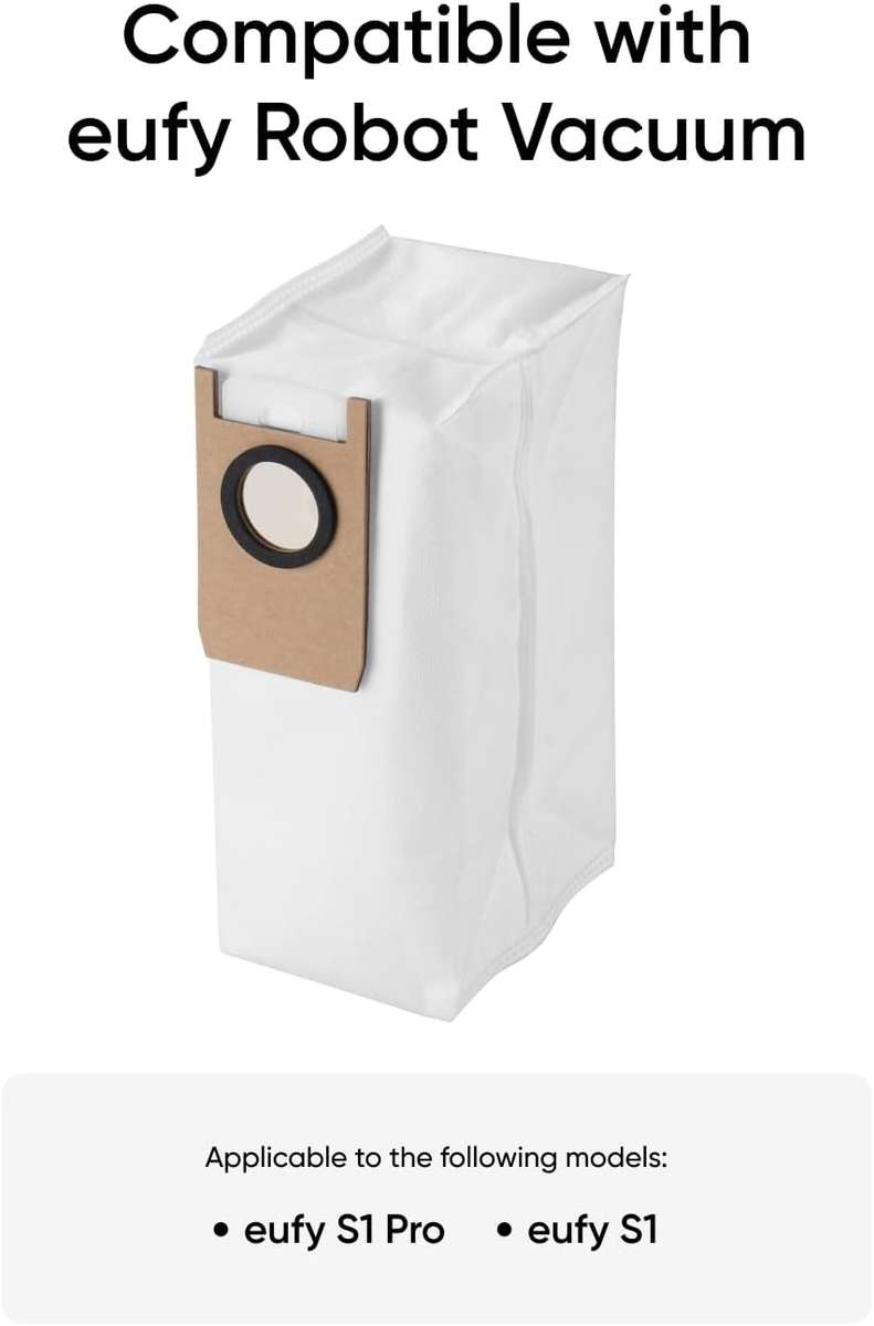 Eufy CLEAN Dust Bag for S1 Pro & Omni S1 Robot Vacuum (3 Pack) - White