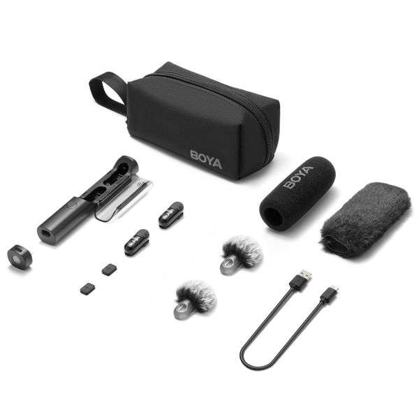 Boya Magic-05 Transformable AI-Powered Mini Wireless Microphone System with Case for USB-C Devices