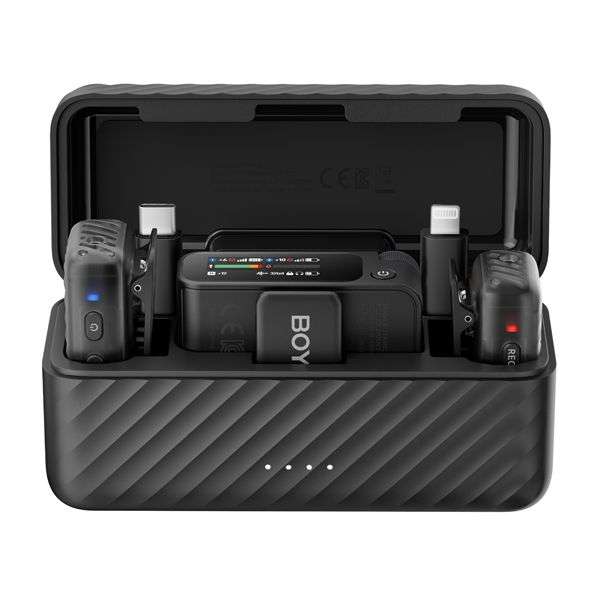 Boya BOYAMIC 2-01 AI-Powered Mini 2.4GHz Wireless Microphone System with Lavaliers