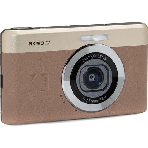 Kodak PIXPRO C1 Compact Digital Camera with 13MP Tilt Screen (Brown)