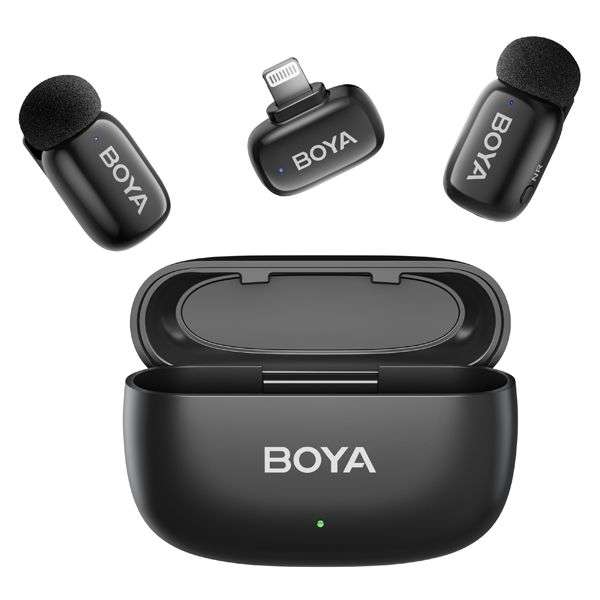Boya Mini 2-03 Super Mini 2.4HGz Wireless Microphone System with Case for Lightning Devices