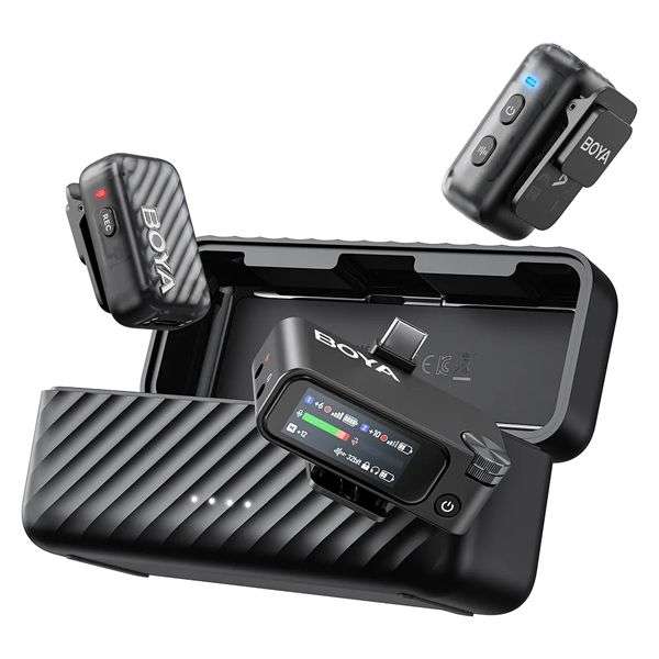 Boya BOYAMIC 2-01 AI-Powered Mini 2.4GHz Wireless Microphone System with Lavaliers