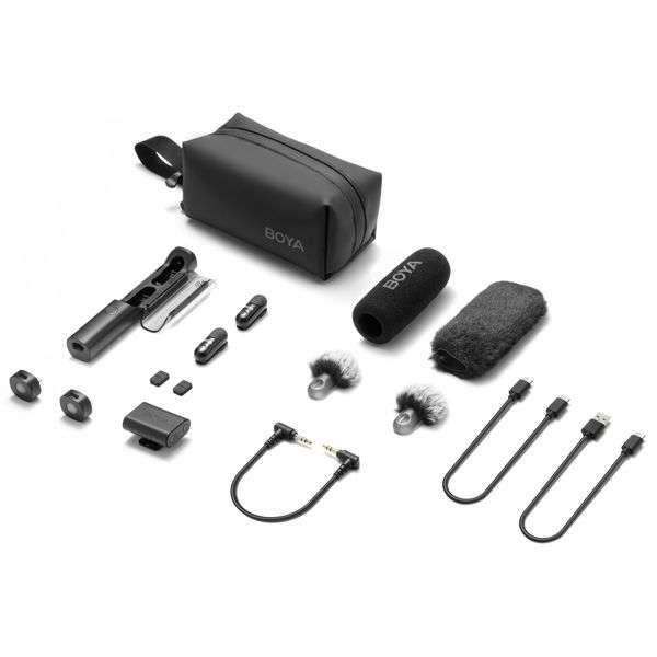Boya Magic-02 Transformable AI-Powered Mini Wireless Microphone System with Case for USB-C, Light...