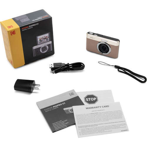 Kodak PIXPRO C1 Compact Digital Camera with 13MP Tilt Screen (Brown)