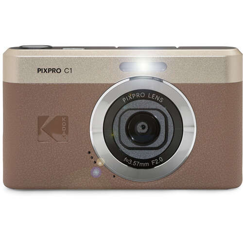 Kodak PIXPRO C1 Compact Digital Camera with 13MP Tilt Screen (Brown)