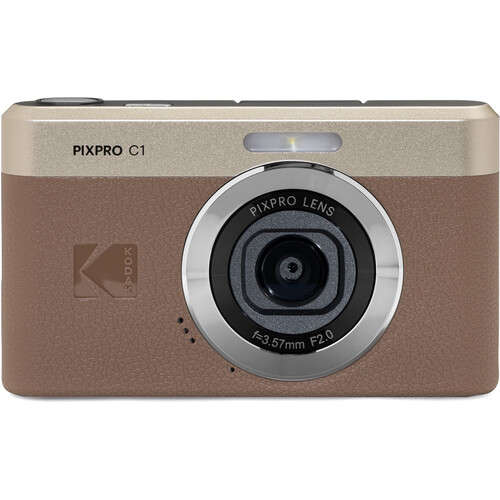 Kodak PIXPRO C1 Compact Digital Camera with 13MP Tilt Screen (Brown)