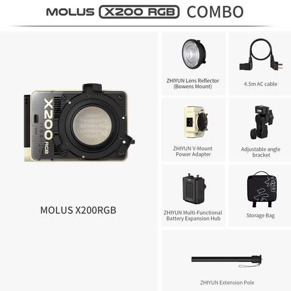 Zhiyun Molus X200 RGB COB Light Combo Kit