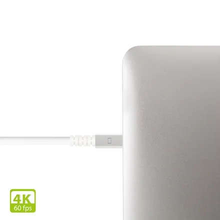miniDisplayPort to DisplayPort Cable 1.5M 4K@60 - White