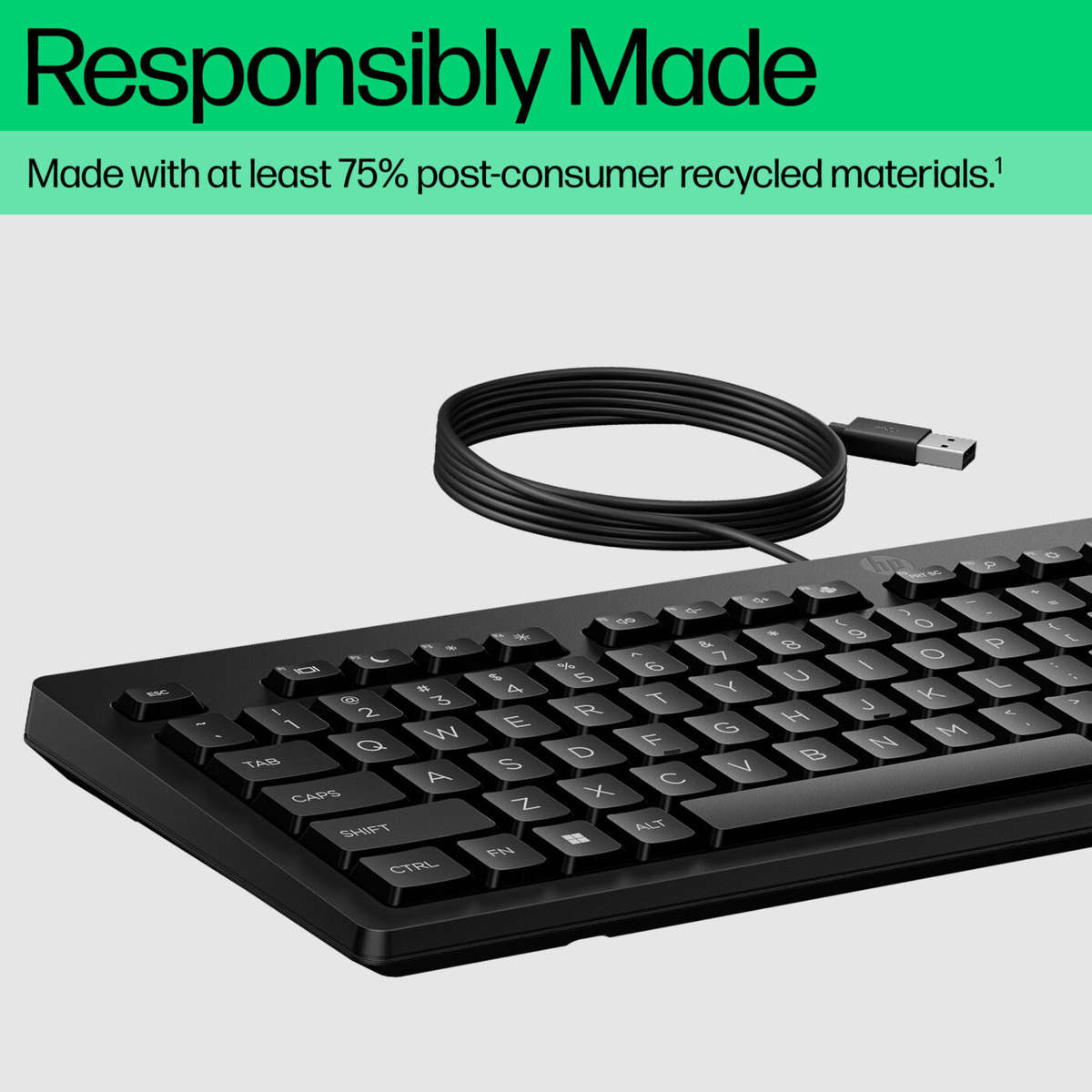 HP 125 G2 USB Wired Keyboard EURO