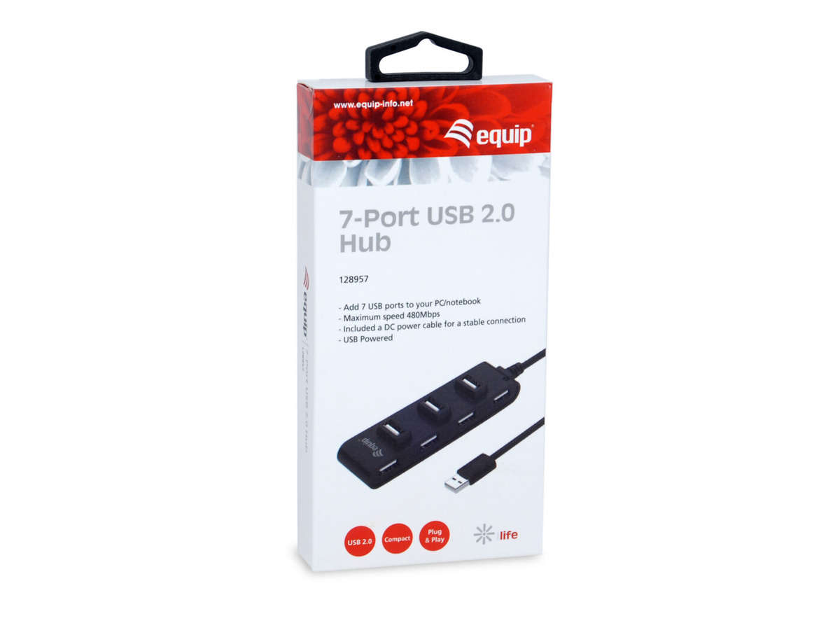 Equip Hub, 7-PORT USB 2.0 To USB A Hub