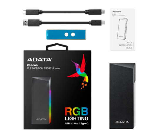 Adata EC700G M.2/SATA Enclosure RGB