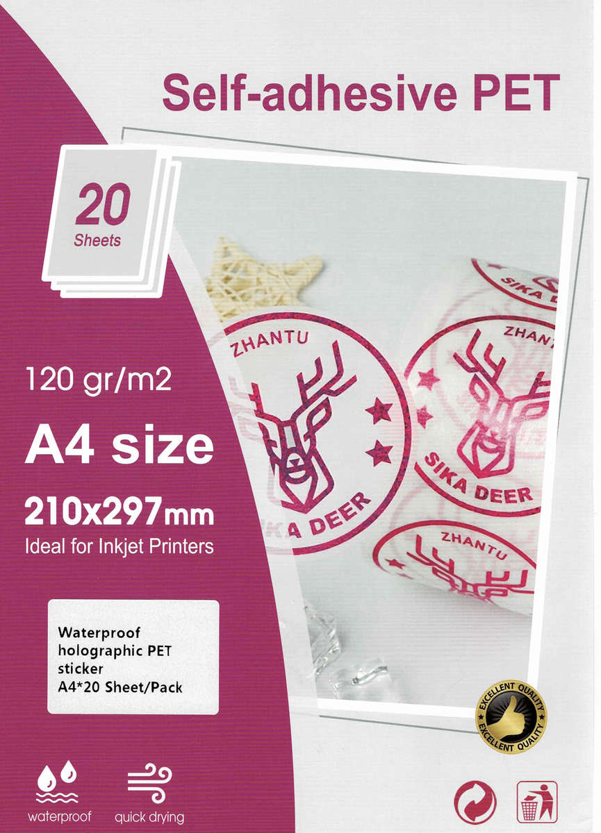 Waterproof Semi-Clear holographic printable vinyl