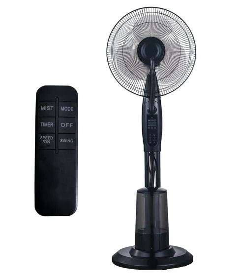 Alva Air 40cm Pedestal Mist Fan With Remote Black