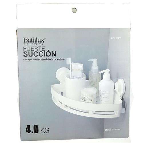 Bathlux Corner Storage Basket With Suction Cup