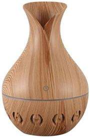 Casey Ultrasonic Aroma Humidifier Light Hollow Wood Grain Finish With Creative Pattern Base  2...