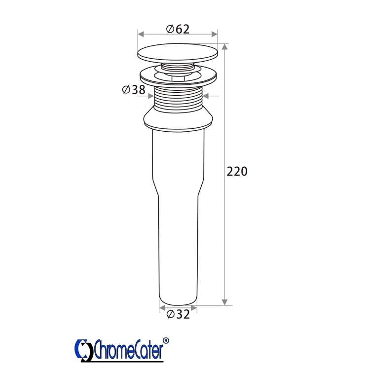 Basin Waste Pop-Up Matt Black MBD-1