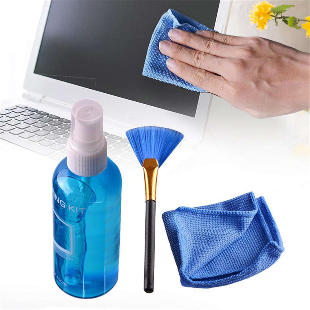 LCD Screen Cleaning Kit All-in-One Solution Combo 100ml Liquid | Cleaning Cloth | Brush