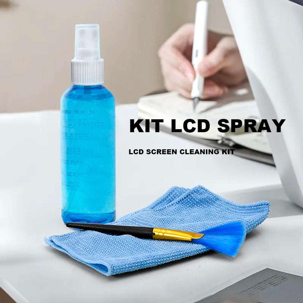 LCD Screen Cleaning Kit All-in-One Solution Combo 100ml Liquid | Cleaning Cloth | Brush